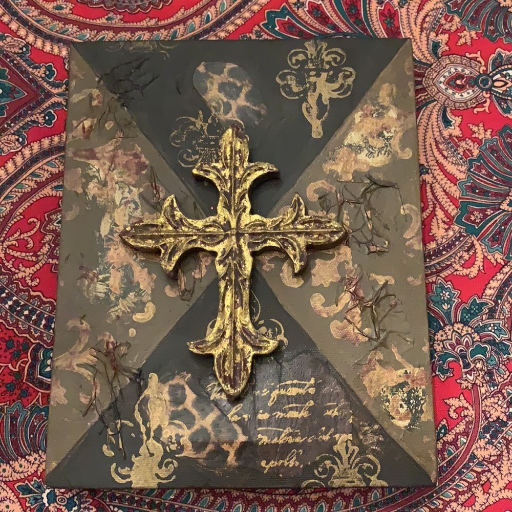 Canvas base cross art. See photos for details. Bundle with other items